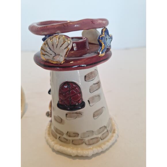 Blue Sky Lighthouse Tealight Candle Holder Heather Goldminc Ceramic- New w/o Box - Picture 5 of 6